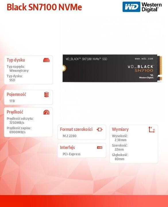 Actual product image WD Black SN7100 (1000 GB, M.2 2280)