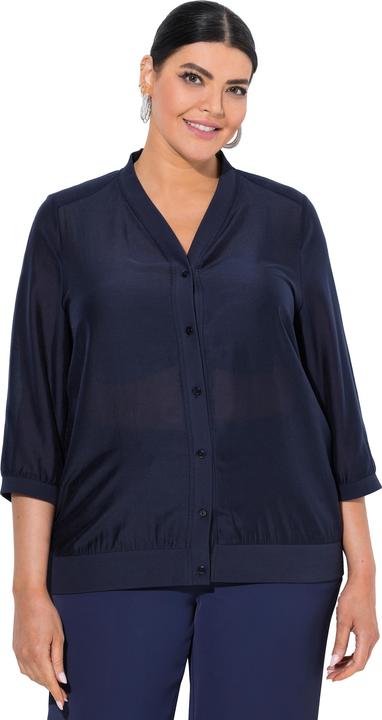 Produktbild Ulla Popken Blouson, leicht transparent, V-Ausschnitt, 3/4-Arm (62)