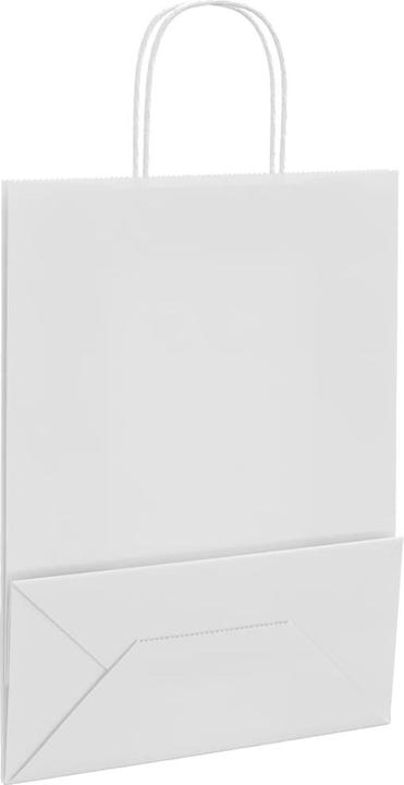Immagine prodotto VidaXL Sacchetti di carta kraft 250 pezzi con manico bianco 26x12x35 cm (Borsa da regalo, 250 x)