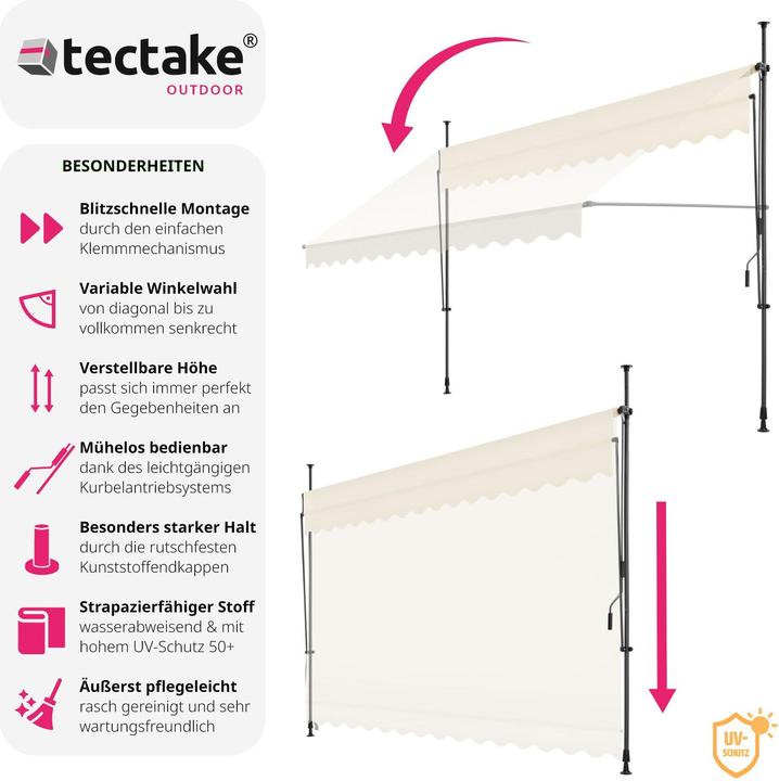 Produktbild tectake Klemmmarkise (4 m)