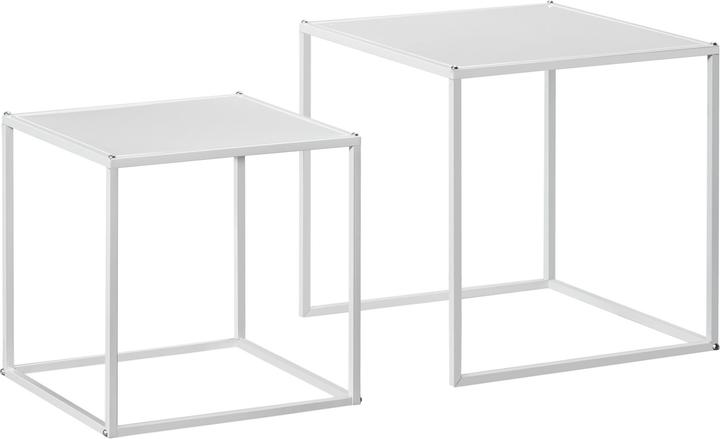 Homcom Couchtisch-Set Stahl Weiss (40 x 40 x 40 cm)