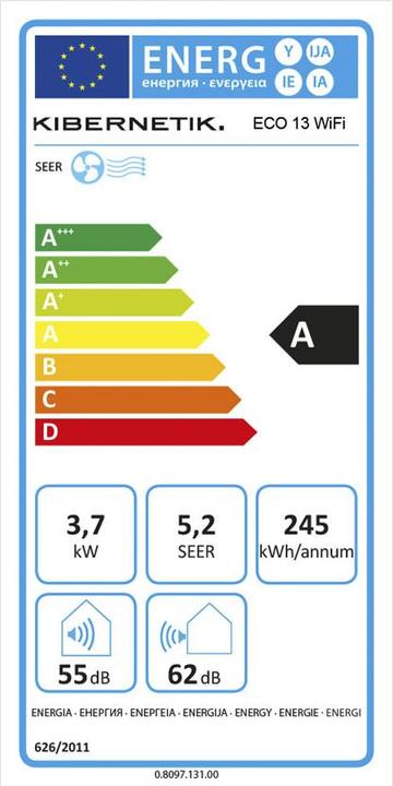 Energy Label Kibernetik FSP Eco (81 m², 13650 BTU/h)
