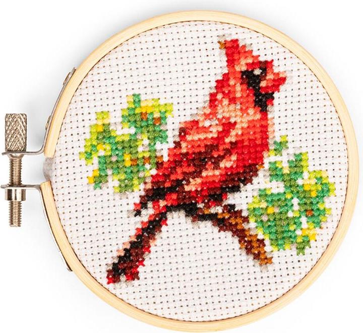 Actual product image Kikkerland - Cardinal MiniCross Stitch Embroidery - (GG276)
