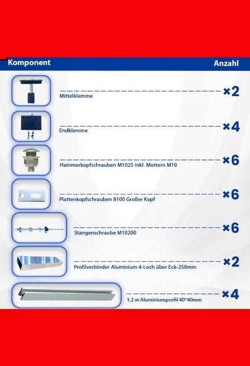 Produktbild Solar Hook Montagepaket Stockschrauben für 2 Module