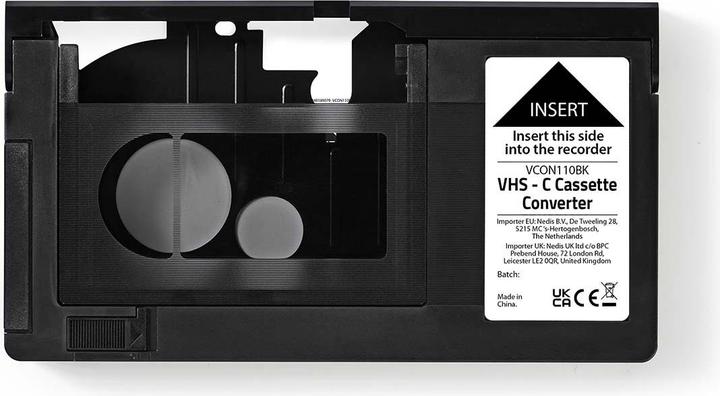 Image du produit Nedis Convertisseur VHS : VHS-C en VHS Plug and Play Noir