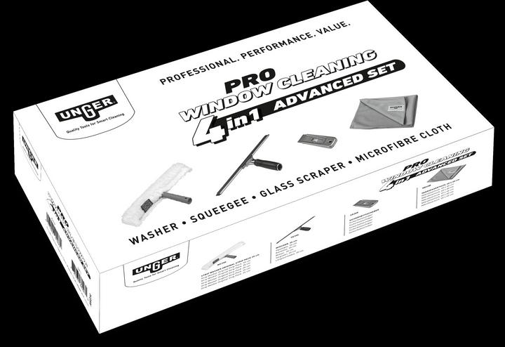 Produktbild Unger AKG14 PRO Window Cleaning 4in1 Advanced Kit Glasset optimales Preis-Leistungs-Werkzeug, perfe (1 Stk.)