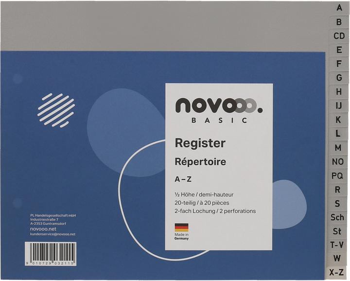 Novooo Register PP grey 1/2 height