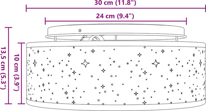 Produktbild VidaXL Deckenleuchte mit sternenförmigem Lampenschirm Grau Ø 30 cm Stoff E27 (E27)