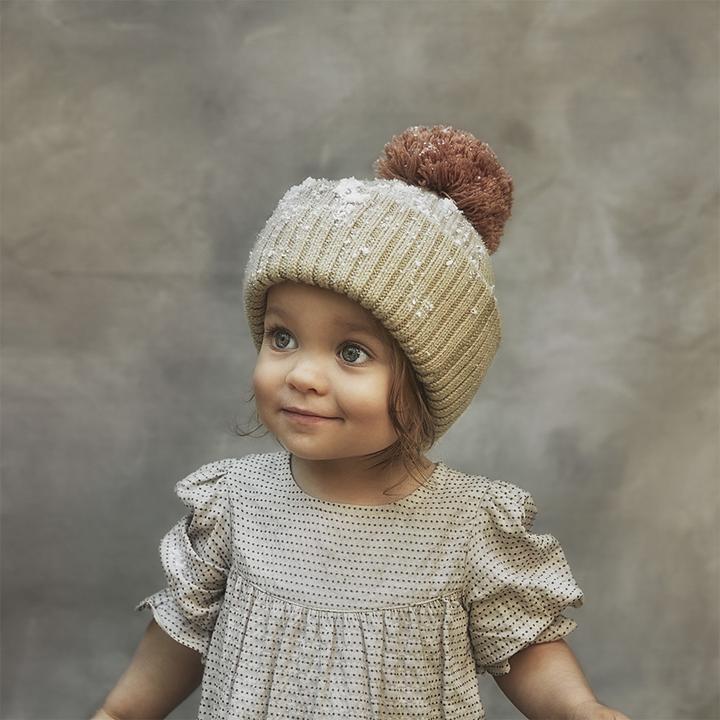 Actual product image Elodie Details Details - Pure Khaki Wool Cap 0-6 mths