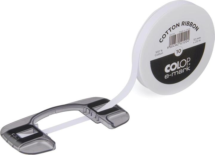 Colop Textilband e-mark 10 mm x 25 m, Weiss (Geschenkband, 1 x)