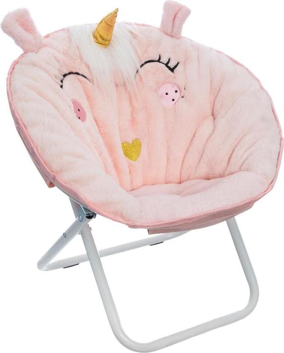 Atmosphera Unicorn folding armchair made of fabric, light pink (High chair)