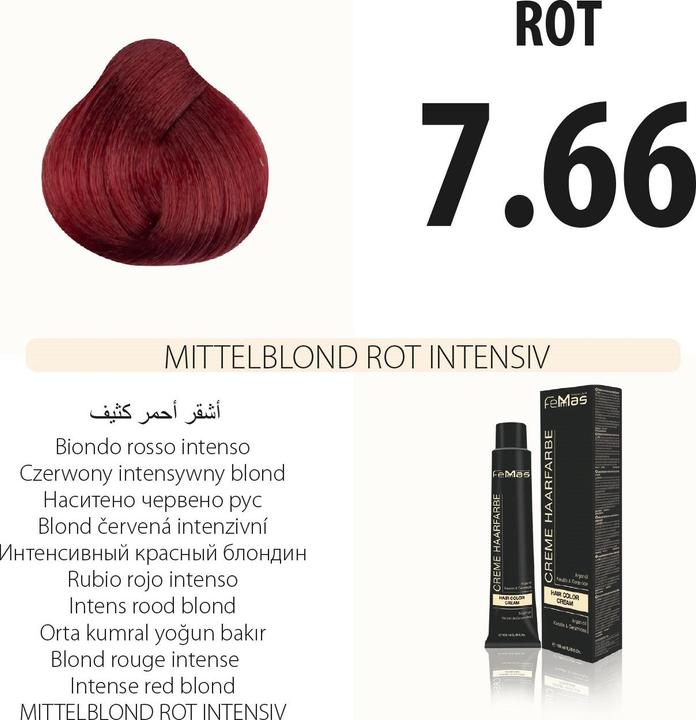Produktbild FemMas 7.66) Haarfarbe Mıttelblond Rot Intensiv 100ml