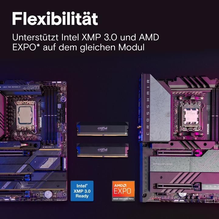 Actual product image Crucial Pro DDR5-6400 Kit 32GB 2x16GB UDIMM CL38 B Overclocking (2 x 16GB, 6400 MHz, DDR5 RAM, U-DIMM)