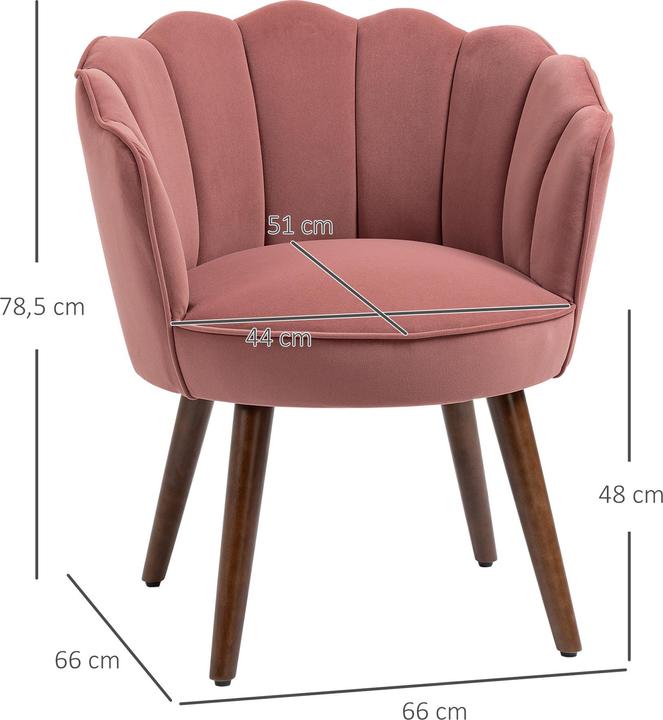 Produktbild Homcom Stuhl Lotusblumen-Design, Elegante Ergänzung für Ihren Wohnbereich, Luxuriöser Samt-Polyester Bezug