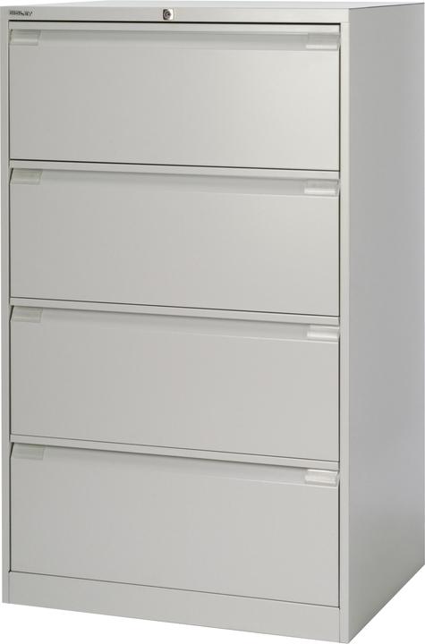 Produktbild Bisley doppelbahniger Hängeregistraturschrank mit 4 Schubladen (62 x 80 x 132 cm)