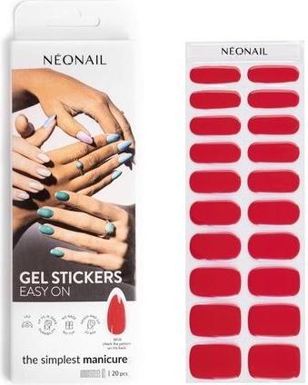 Immagine prodotto Neonail Adesivi Gel UV Easy On M06 Rosso 15 Modelli di Adesivi per Unghie Strisce di Smalto Gel Sticke (Colla per unghie, M06)