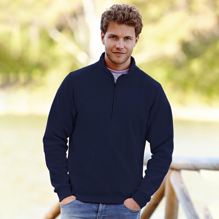 Actual product image Fruit of the Loom Premium 7030 sweatshirt with zip at the collar (XL)