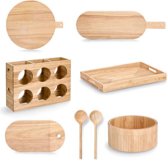 Produktbild Zeller Present Salatbesteck-Set "Stripes", 2-tlg., Gummibaum (Salatbesteck)