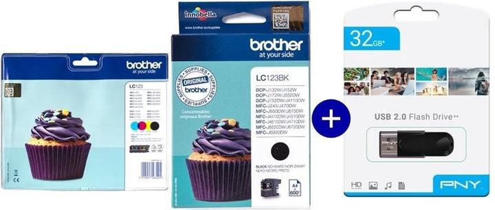 Produktbild Brother LC123BK & LC123VALBP - Inktcartridge - Multicolor & Zwart - Incl. USB-stick