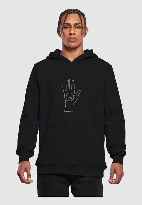 Immagine prodotto Merchcode Peace - Felpa con cappuccio Scribble Hand Black Heavy - 161335 (S)