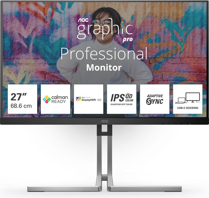 AOC Q27U3CV 27p IPS QD WLED WQHD 75Hz (2560 x 1440 Pixel, 27")