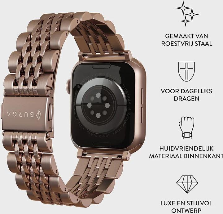 Productafbeelding Burga Apple Watch Band Chic Royal Rose Gold 38mm / 40mm / 41mm (Roestvrij Staal)