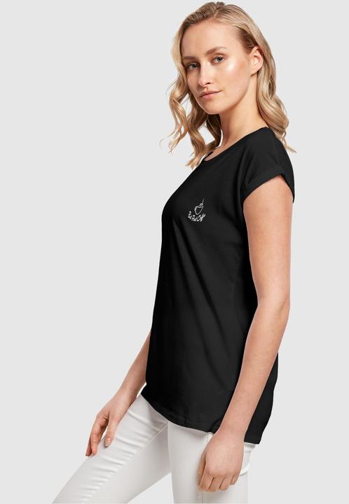 Actual product image Merchcode Ladies But First Coffee Extended Shoulder Tee - 117869 (4XL)