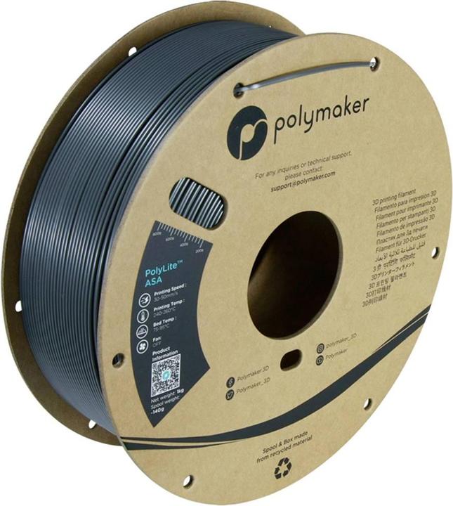 Produktbild Polymaker PF01037 Dark Grey Filament ASA UV-beständig, witterungsbeständig, hitz (ASA, 1.75 mm, 1000 g, Grau)