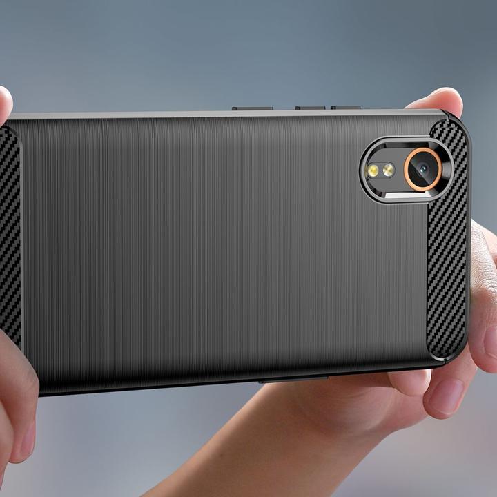 Actual product image Tech-Protect TPUCarbon case for Samsung Galaxy XCover 7 - black (Samsung Galaxy Xcover 7)