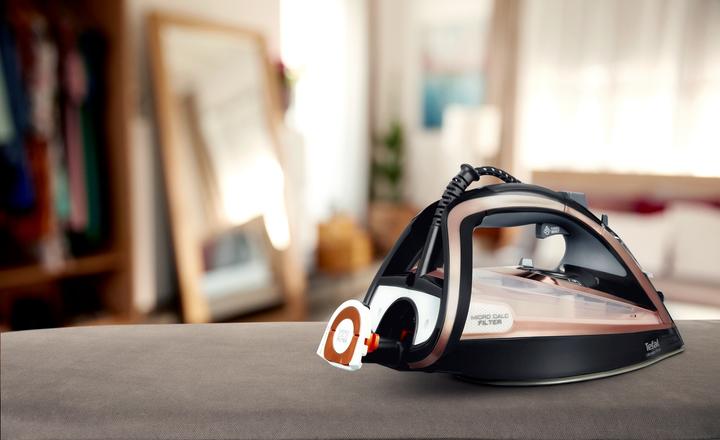 Productafbeelding Tefal Ultimate Pure FV9845 Droog & Stoomstrijkijzer Durilium Zelfreinigende Basisplaat, Koper (3200 W, 260 g/min)