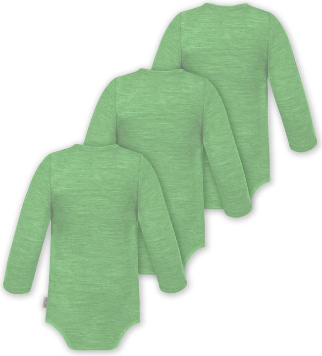 Actual product image Normani 3-pack baby merino bodysuit long sleeve "Auckland" - 9371 (56)