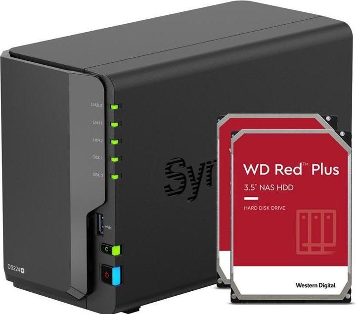 Image du produit Synology DS224+ (2 x 10 To, WD Red Plus)