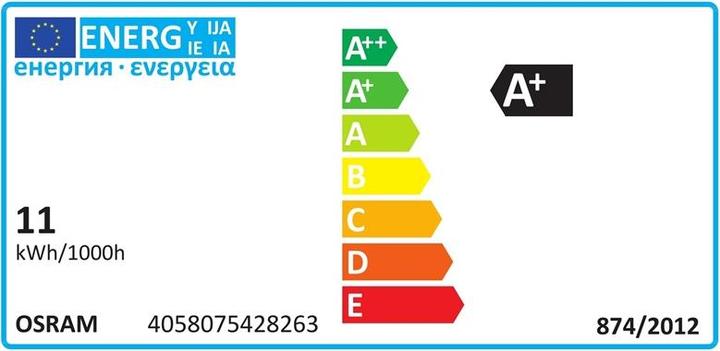 Energy Label Osram Star Motion Sensor Classic A (E27, 10 W, 1055 lm, 1 x, F)