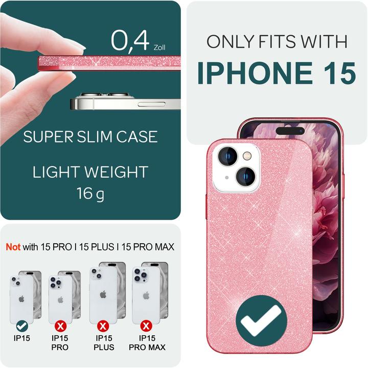 Produktbild Nalia Glitzer Hülle (Apple iPhone 15)
