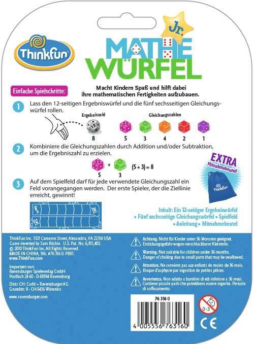 Produktbild Thinkfun Mathe Würfel Junior