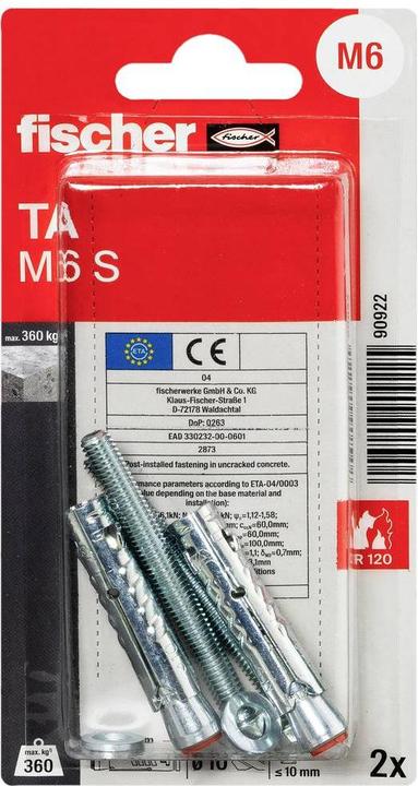 Produktbild Fischer 90880 Unidübel UX 10X60 R S NV (2 Stk.)