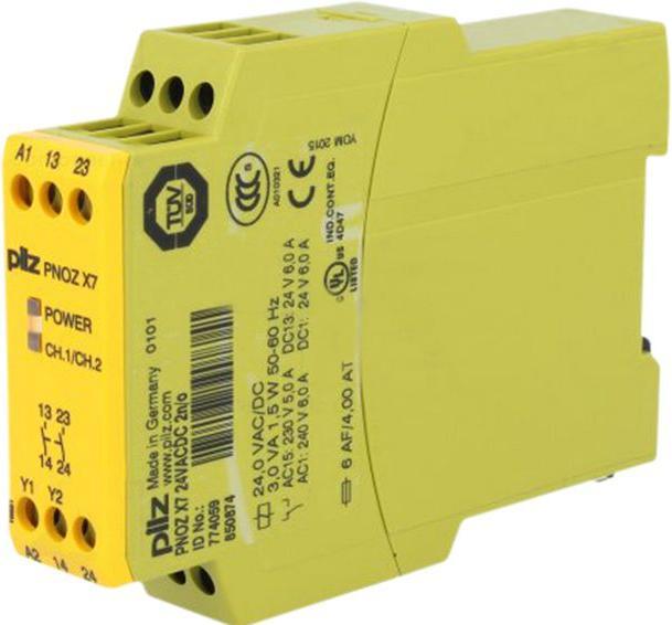Actual product image Pilz PNOZ X7 emergency stop 24Vac/dc 2NO