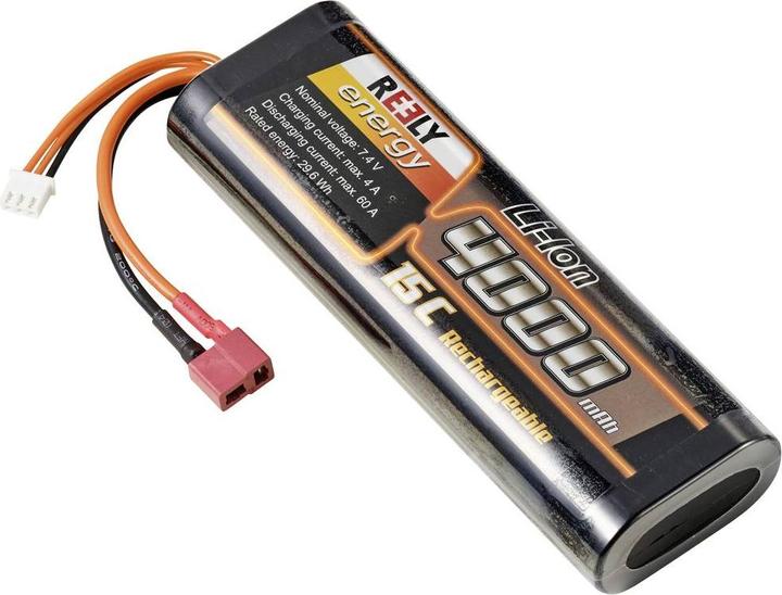 Reely Modello di batteria (LiIon) 7,4 V 4000 mAh Numero di celle: 2 15 C Custodia rigida T-S (7.40 V, 4000 mAh)