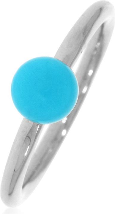 Xen Ring mit 6 mm Türkis Halbcabochon ca. 0,75 ct. rhodiniert