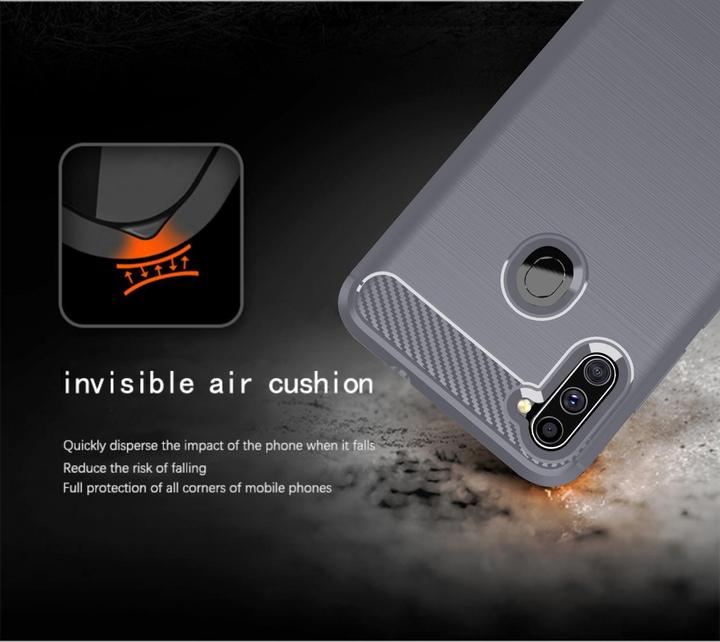 Produktbild Cadorabo TPU Ultra Slim carbon edelstahl Kombi Cover (Samsung Galaxy A11, Samsung Galaxy M11)