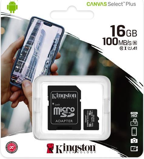 Immagine prodotto Kingston Canvas Select Plus (16 GB, microSDHC, U1, UHS-I)