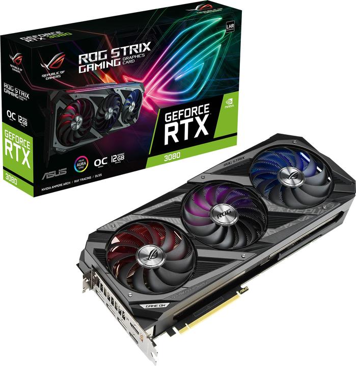 Produktbild ASUS ROG-STRIX-RTX3080-O12G-GAMING,HDMI,DP,Aktiv (12 GB)