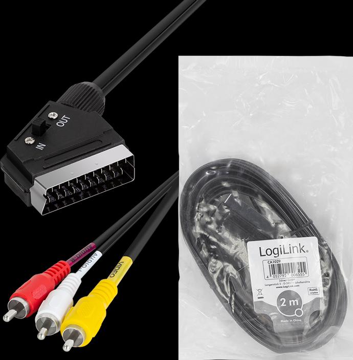 Actual product image LogiLink Scart — Composite Video (2 m, Cinch)