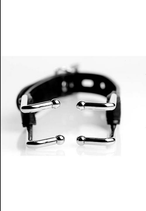 Actual product image XR Brands Metalen Mondspreider Met Kunstleren Band