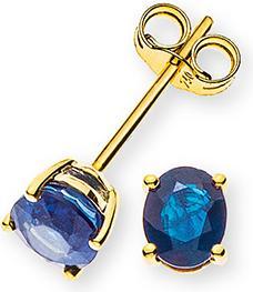 Natsumi Schmuck Ohrstecker 4-Griff Gelbgold 18K/750 2 Saphiren 0.97ct (750/18 K Gelbgold)