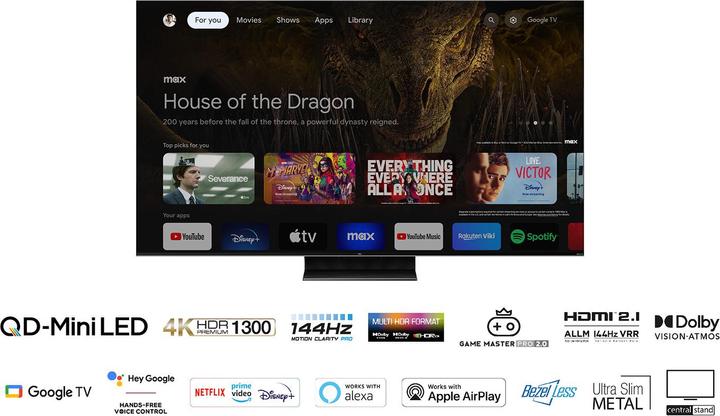 Actual product image TCL TV 50C809 (50", QLED, 4K, 2023)