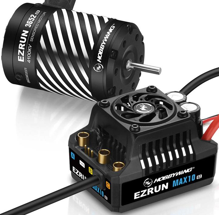 Immagine prodotto Hobbywing Ezrun MAX10 G2 80A Combo con albero 3652SD-4100kV 3.175