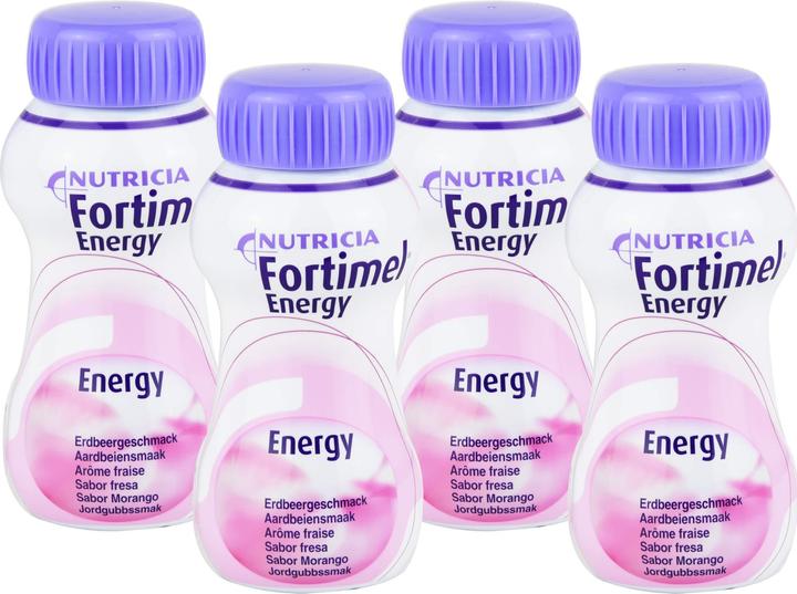 Actual product image Nutricia Fortimel Energy Strawberry flavour, 4X200 ml FLU (Strawberry flavour, 4 x)