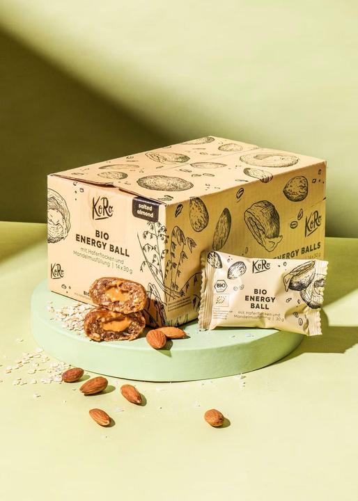 KoRo Bio Snackkugel auf Dattelbasis mit Haferflocken, Salz und Mandelmusfüllung (14 Stk., 420 g)