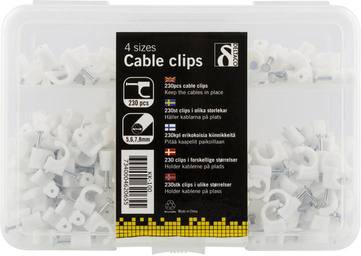 Produktbild Deltaco KK-100 - Weiss - Kunststoff - 8 mm - 230 Stück(e)